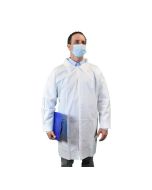 KeyGuard&reg; Disposable Lab Coats with 1 Inner Pocket, White