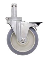 Metro 5MDBGSA Wet App. Caster with Stainless Housing, Braking - 150 lb. Capacity, 5"