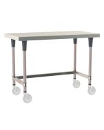 Metro TableWorx&trade; Mobile-Ready Stainless Steel Work Table with Type 304 Work Surface, Frame & Metroseal Gray Epoxy Coated Legs