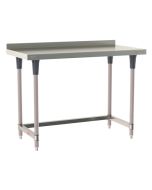 Metro TableWorx&trade; Stainless Steel Work Table with Type 304 Work Surface with Backsplash, Frame & Metroseal Gray Epoxy Coated Legs