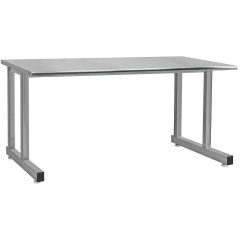 CleanPro® Stainless Steel Cantilevered Workbench with Stainless Steel Work Surface, 24" x 24"