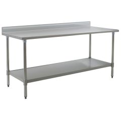 Eagle Deluxe Series Stainless Steel Table with 4" Backsplash & Shelf Base