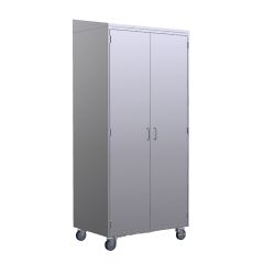 Eagle Mobile Stainless Steel Storage Cabinet with Sloped Top & 4 Adjustable Shelves