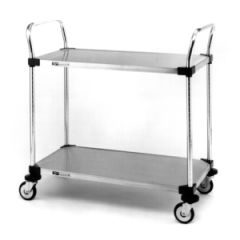 Metro MW103 Utility Cart with 2 Solid Stainless Steel Shelves, 18" x 24"