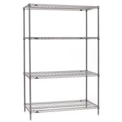 18" x 24" x 74" Metroseal Gray Wire Shelving Unit with 4 Super Erecta® Wire Shelves 