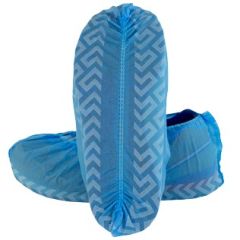 Safety Zone DSCL-300MM Disposable Polypropylene Shoe Covers with Tread, Blue