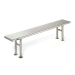 Eagle Floor-Mounted Stainless Steel Gowning Bench with Solid Top