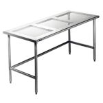 Eagle Cleanroom Table, Brushed Stainless Steel Perfed Top, 24"x24"