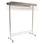 Double-Sided Brushed Stainless Steel Cleanroom Gowning Rack with Hanger Slots