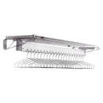 Wall-Mounted Chrome Cleanroom Gowning Rack with Hanger Slots