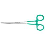 Excelta 40PH ★★ Locking Hemostat with Vinyl Coated Handles & 30° Curved, Serrated Jaw, 8.0" OAL 