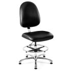 Bevco 9350LC1 Integra Mid-Height Class 10 Cleanroom Chair with Large Back & Polished Aluminum Base, Vinyl