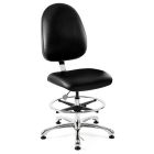 Bevco 9350LE3 Integra Mid-Height Class 1,000 Cleanroom ESD Chair with Large Back & Polished Aluminum Base, Vinyl