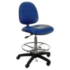 Industrial Seating Series 10 Bench Height Cleanroom ESD Chair with Black Nylon Base, Dissipative Vinyl