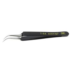 Aven Tools 18072ARS Artis 7-SA ESD-Safe Stainless Steel Tweezers with Curved, Fine Tips, 4.5" OAL