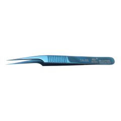 Aven Tools 18865 Blue-Tek 5A-SS Stainless Steel Tweezers with Long, Angled Tips, 4.76" OAL