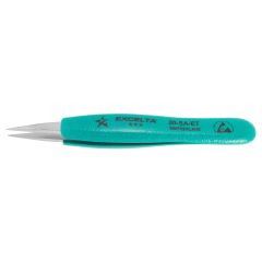 Excelta 00-SA-ET Three Star 4.75" Straight Strong Point Anti-Magnetic Ergonomic Tweezer