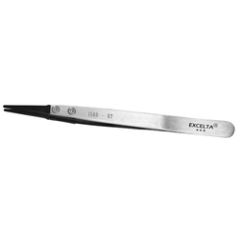 Excelta 159D-RT Three Star 5.00" Straight Flat Point Replaceable Carbofib Tip Tweezer