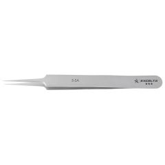 Excelta 5-SA Five Star 4.25" Straight Tapered Ultra-Fine Point Cobalt Ergonomic Forcep Tweezer