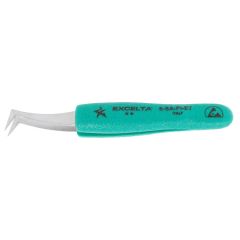 Excelta 6-SA-PI-ET &#9733;&#9733; ESD-Safe Stainless Steel Tweezer with Ergo-Tweeze&reg; Handle & 70&deg; Angled, Flat Sharp, Pointed Tips