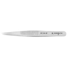 Excelta AC-SA-SE ★ Stainless Steel Tweezer with Serrated Grips & Straight, Strong Medium Fine Tips