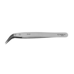 Excelta M-759-RT &#9733;&#9733;&#9733; Neverust&reg; Stainless Steel Tweezers with Replaceable Carbofib&trade;, Miniature, 40&deg; Curved, Pointed Tips