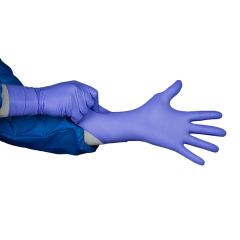 Hourglass 8750 HandPRO&reg; 8 Mil Heavy-Duty Nitrile Powder-Free Cleanroom Gloves, Blue, 12"