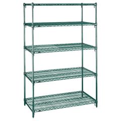 18" x 30" x 74" Metroseal&reg; Green Wire Shelving Unit with 5 Super Adjustable&trade; Wire Shelves