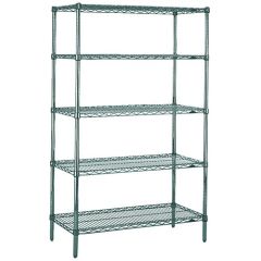 18" x 60" x 74" Metroseal&reg; Green Wire Shelving Unit with 5 Super Erecta&reg; Wire Shelves