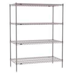 18" x 54" x 63" Metroseal Gray Wire Shelving Unit with 4 Super Erecta® Wire Shelves 