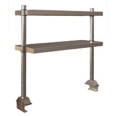 Metro TableWorx&trade; Riser with (2) Center Cantilevered Type 316 Solid Stainless Steel Shelves
