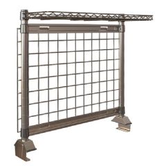 Metro TableWorx&trade; Riser with Metroseal Gray Epoxy Coated SmartWall Grid & (1) Rear Cantilevered Wire Shelf, includes Drop Mat
