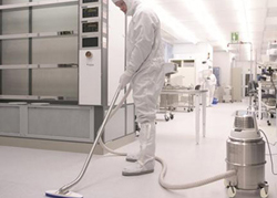 Vacuuming a Pharmaceutical Processing Cleanroom